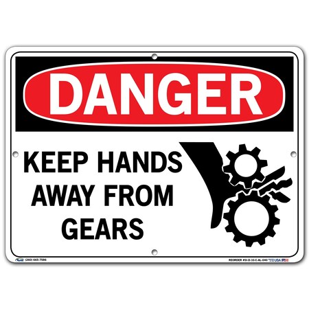 Vestil Aluminum Sign, 10-1/2" Height, 14-1/2" Width, Aluminum, Rectangle, English SI-D-10-C-AL-040